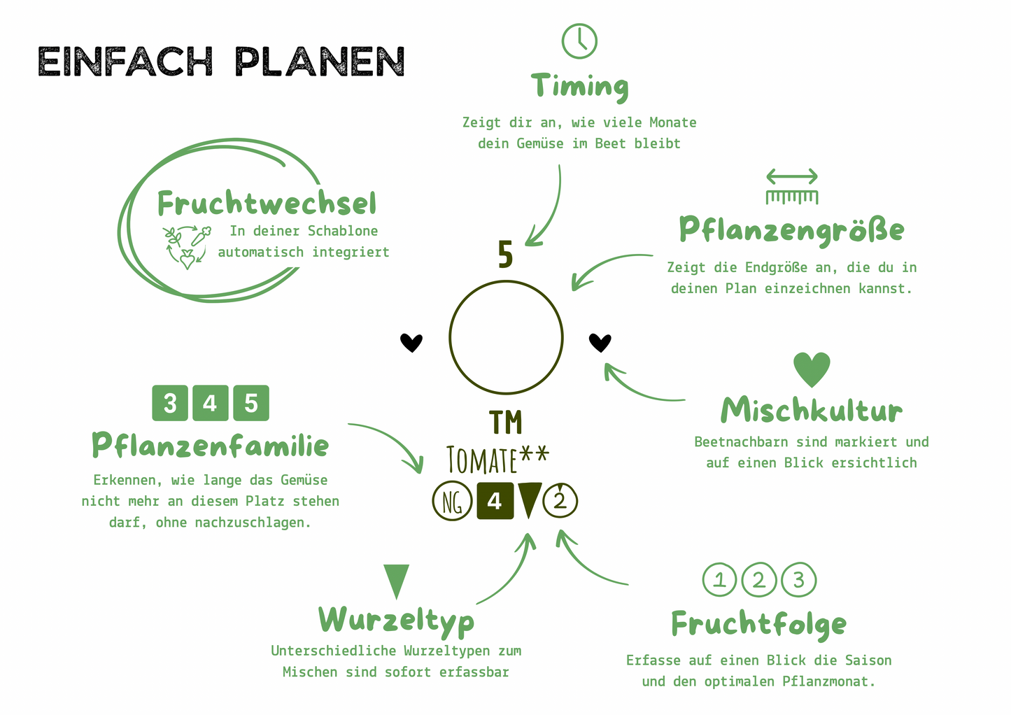 Planungsschablone für kleine Gärten & Hochbeete